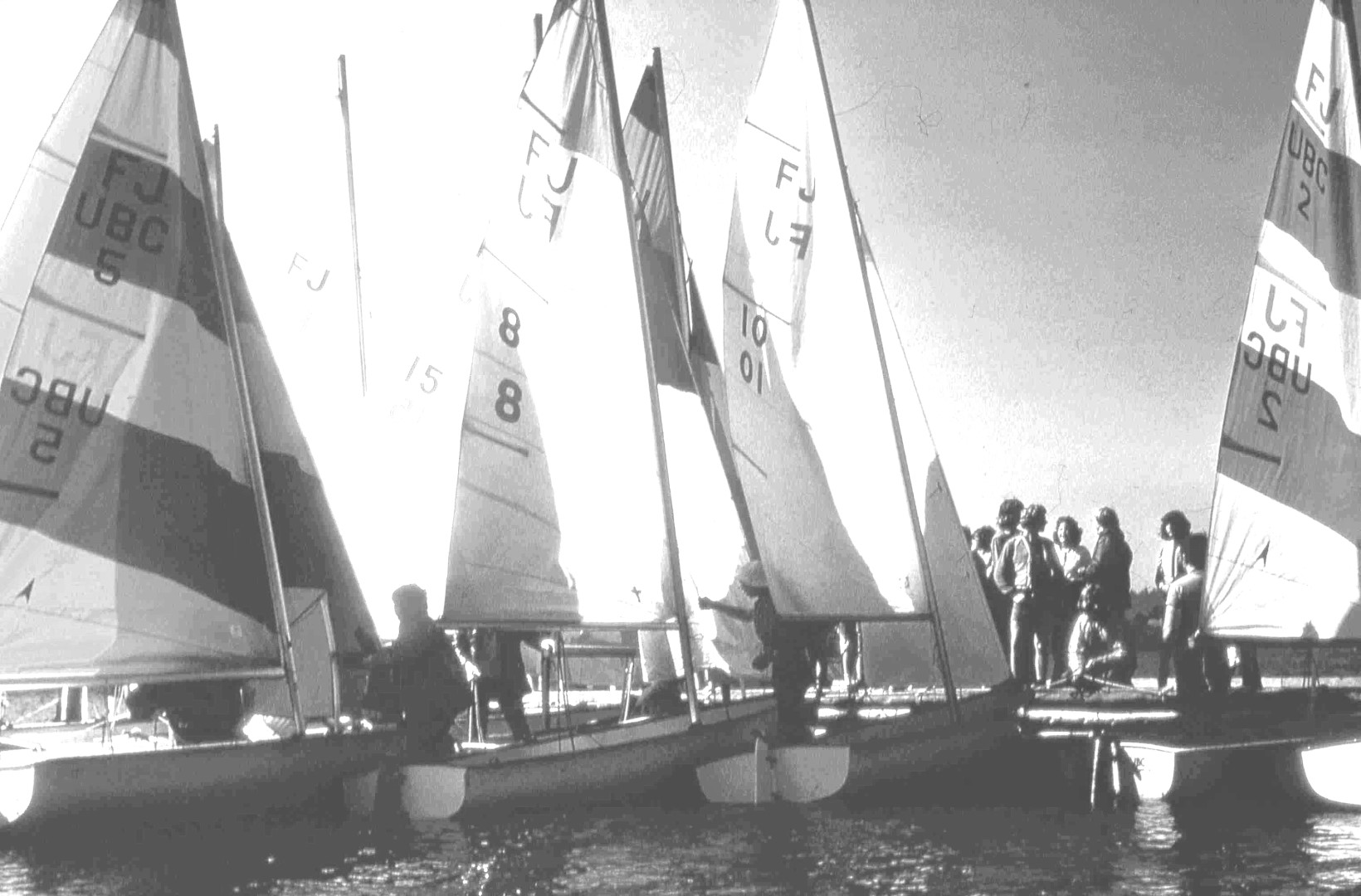 Readying the boats at the dock for a race 